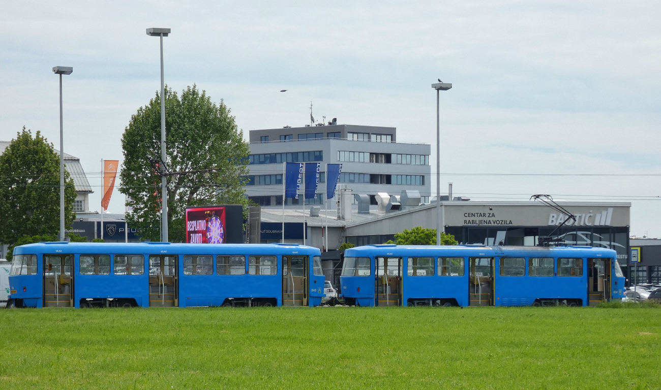 Загреб, Tatra B4YU № 846; Загреб, Tatra T4YU № 454