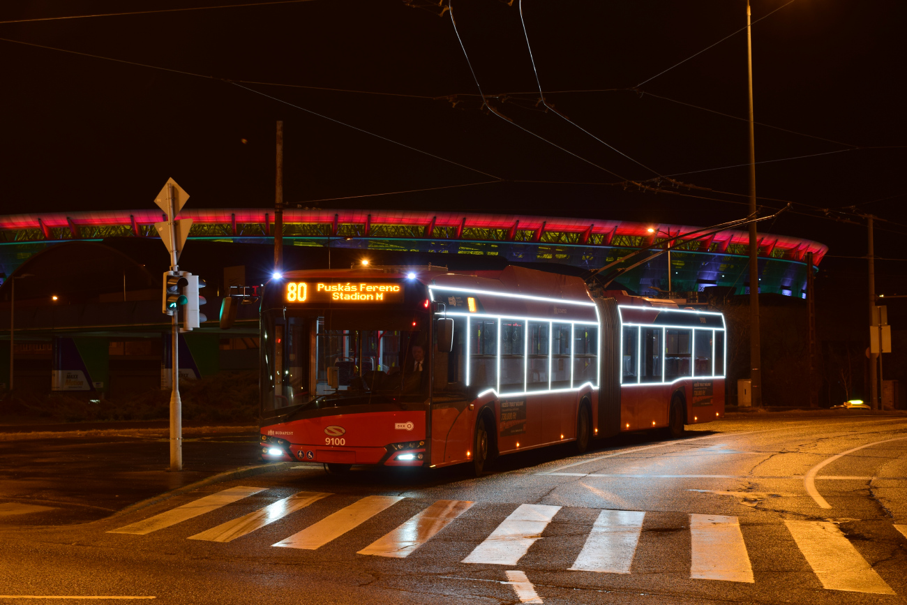 Будапешт, Solaris Trollino IV 18 Škoda № 9100