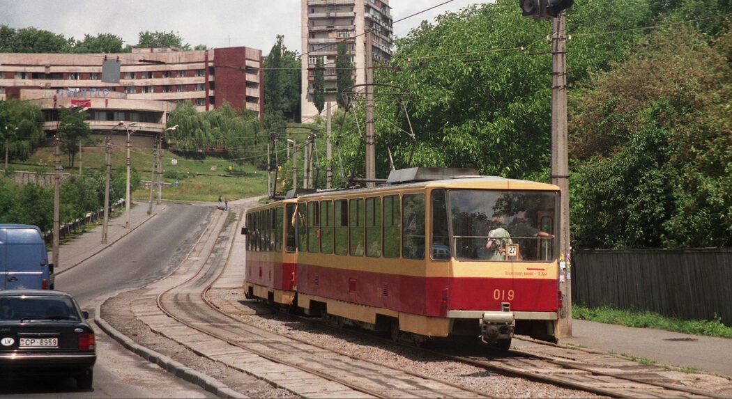 Киев, Tatra T6B5SU № 020; Киев, Tatra T6B5SU № 019; Киев — Исторические фотографии; Киев — Трамвайные линии: Закрытые линии