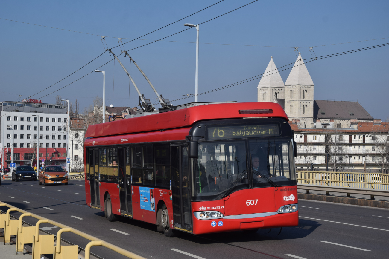 Будапешт, Solaris Trollino II 12 Ganz-Škoda B № 607
