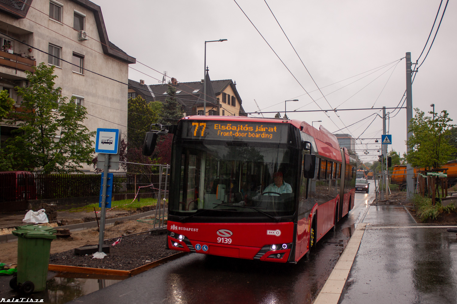 Budapest, Solaris Trollino IV 18 Škoda № 9139; Budapest — Reconstruction of Vezér utca between 152 and 188 adresses (05.03-14.05.2025)