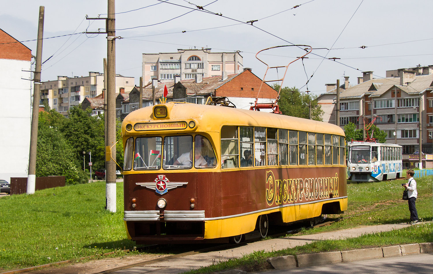 Vitebsk, RVZ-6M2 № 418; Vitebsk — Presentation of new carriages No. 659 and No. 660 and mini-parade of trams 05/28/2025