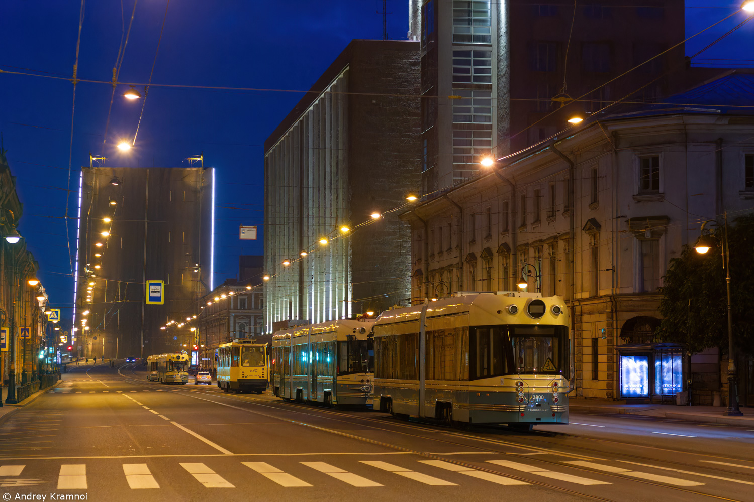 Санкт-Петербург, 71-421Р-01 «Довлатов» № 3800; Санкт-Петербург — Мосты; Санкт-Петербург — Трамвайные линии и инфраструктура