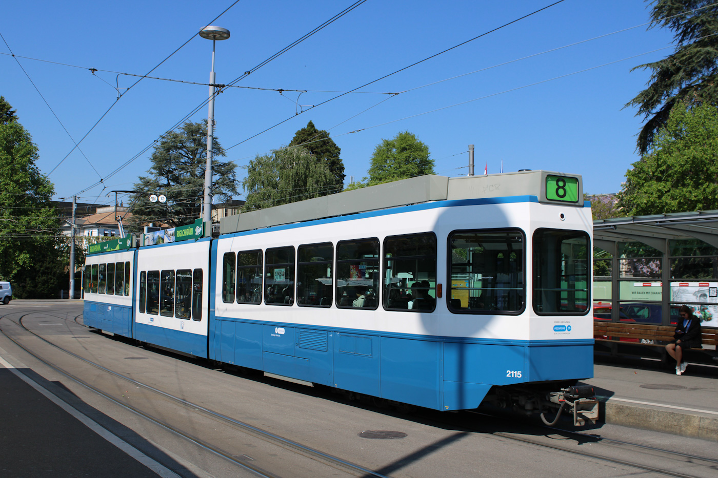 Цюрих, SWP/SIG/ABB Be 4/8 "Tram 2000 Sänfte" № 2115