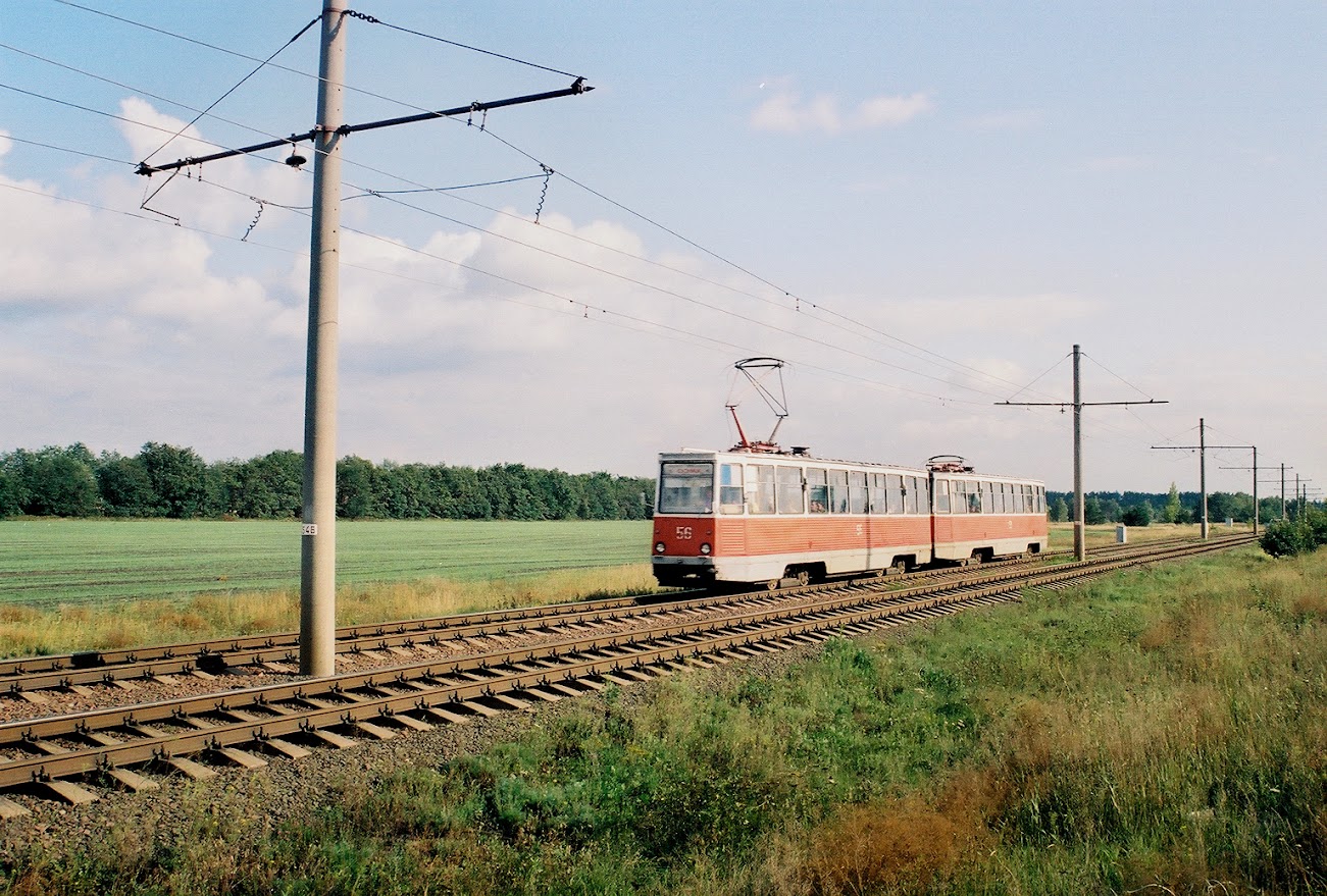 Stary Oskol, 71-605 (KTM-5M3) č. 56; Stary Oskol — Retro photos [1976-2003]; Stary Oskol — Tram and Nature
