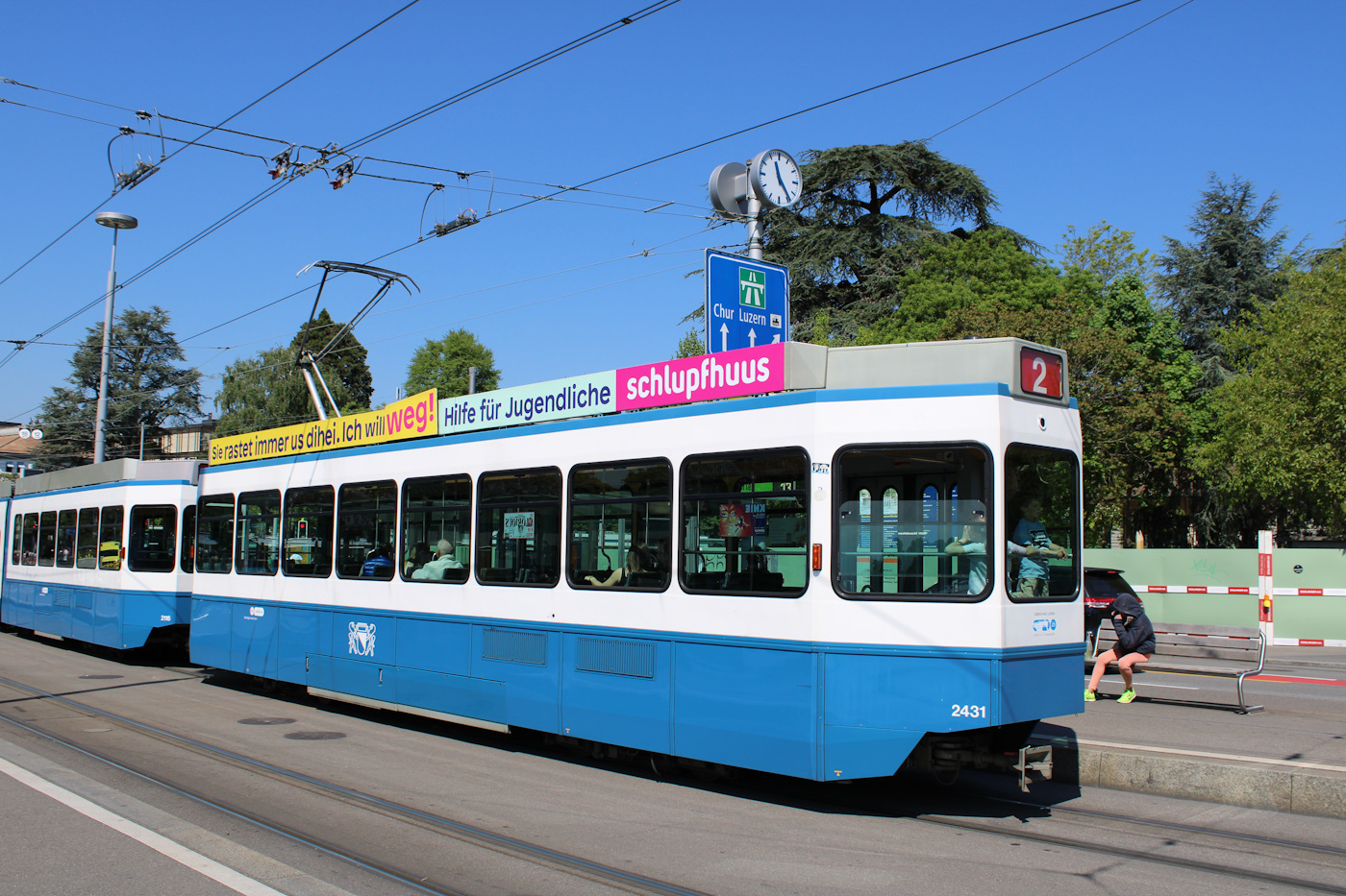 Zurich, SWP/SIG/ABB Be 2/4 "Tram 2000 Pony" № 2431