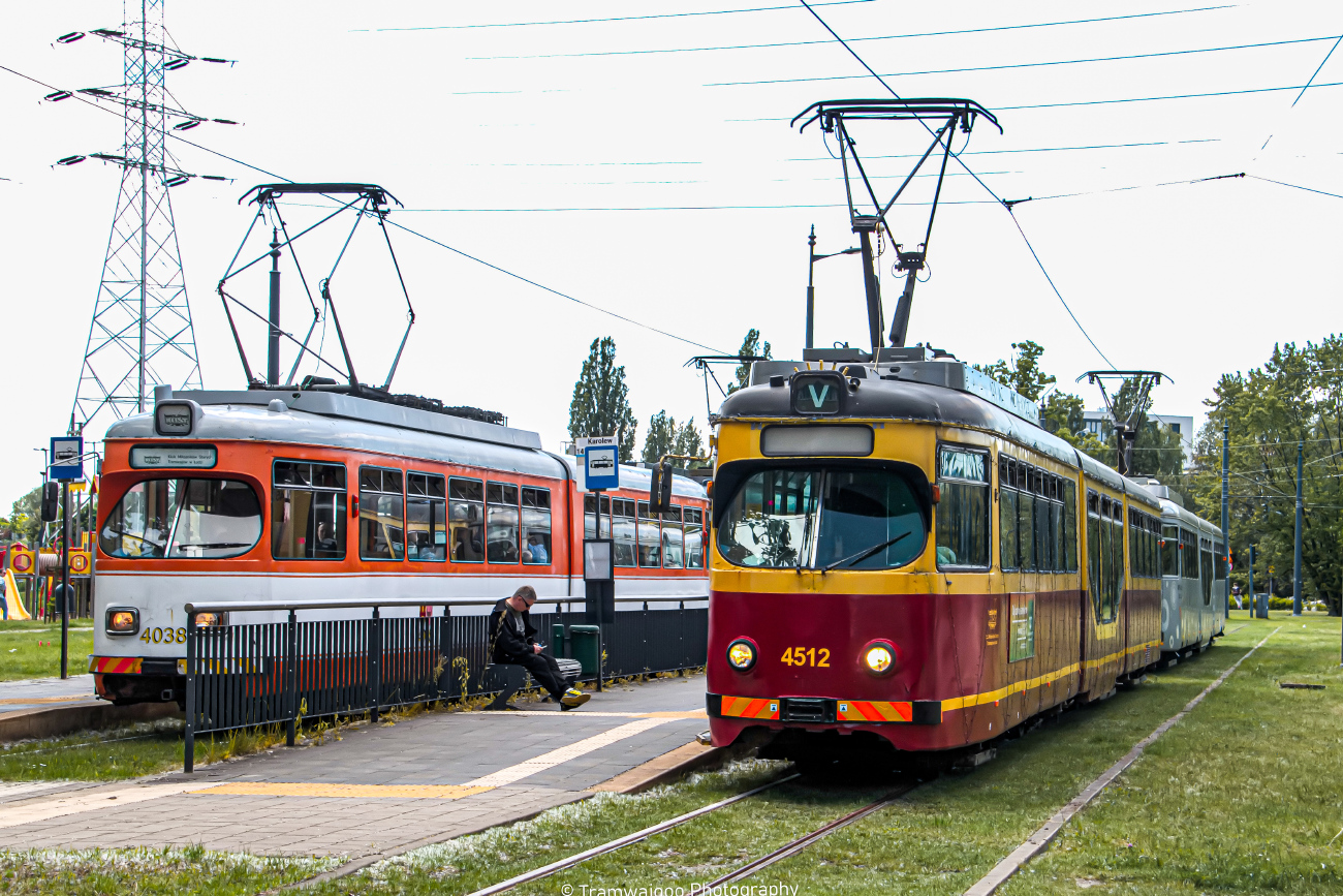 Лодзь, Duewag GT8NF № 4519; Лодзь, Duewag GT8NF № 4512; Лодзь — 35-я годовщина ввода в эксплуатацию серии GT — 25.05.2025