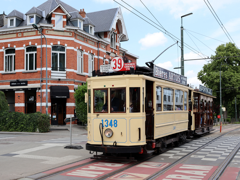 Брюссель, Двухосный моторный Nivelles № 1348; Брюссель, Двухосный прицепной Godarville № 29; Брюссель — 100 лет линии 39 (15/06/2025)