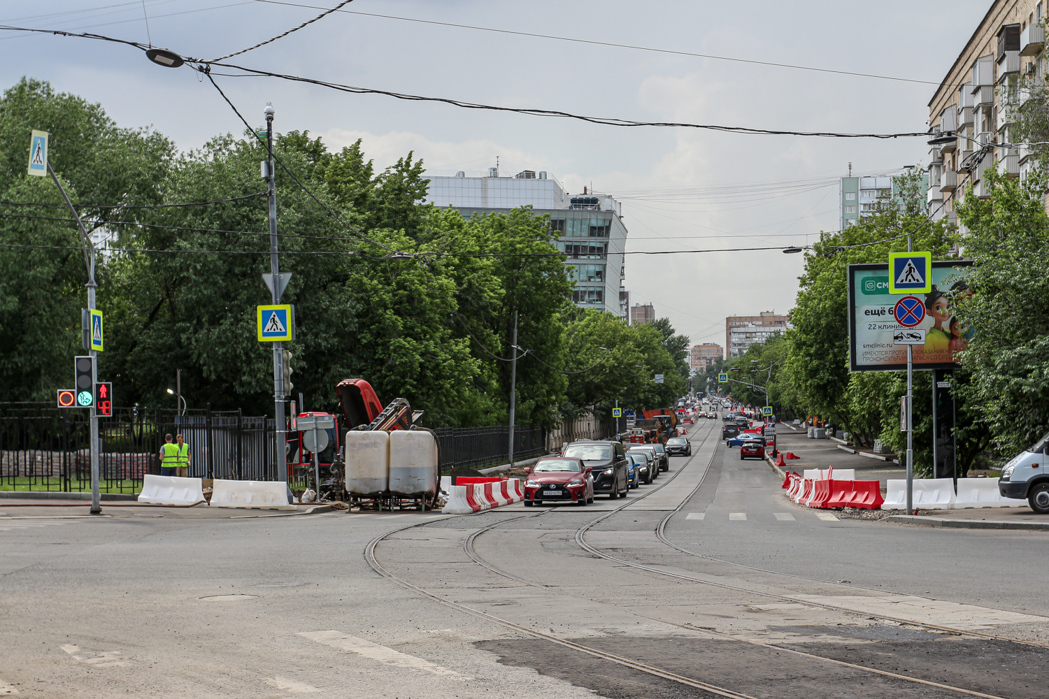 Moscow — Rebuild of the tram line along Trifonovskaya Street & Gilyarovskogo Street to Rijskaya Square