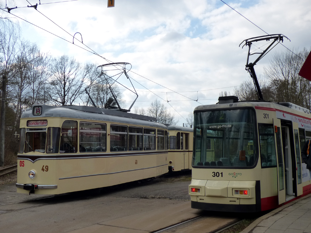 Франкфурт-на-Одере, Gotha T2-62 № 49; Франкфурт-на-Одере, AEG GT6M № 301