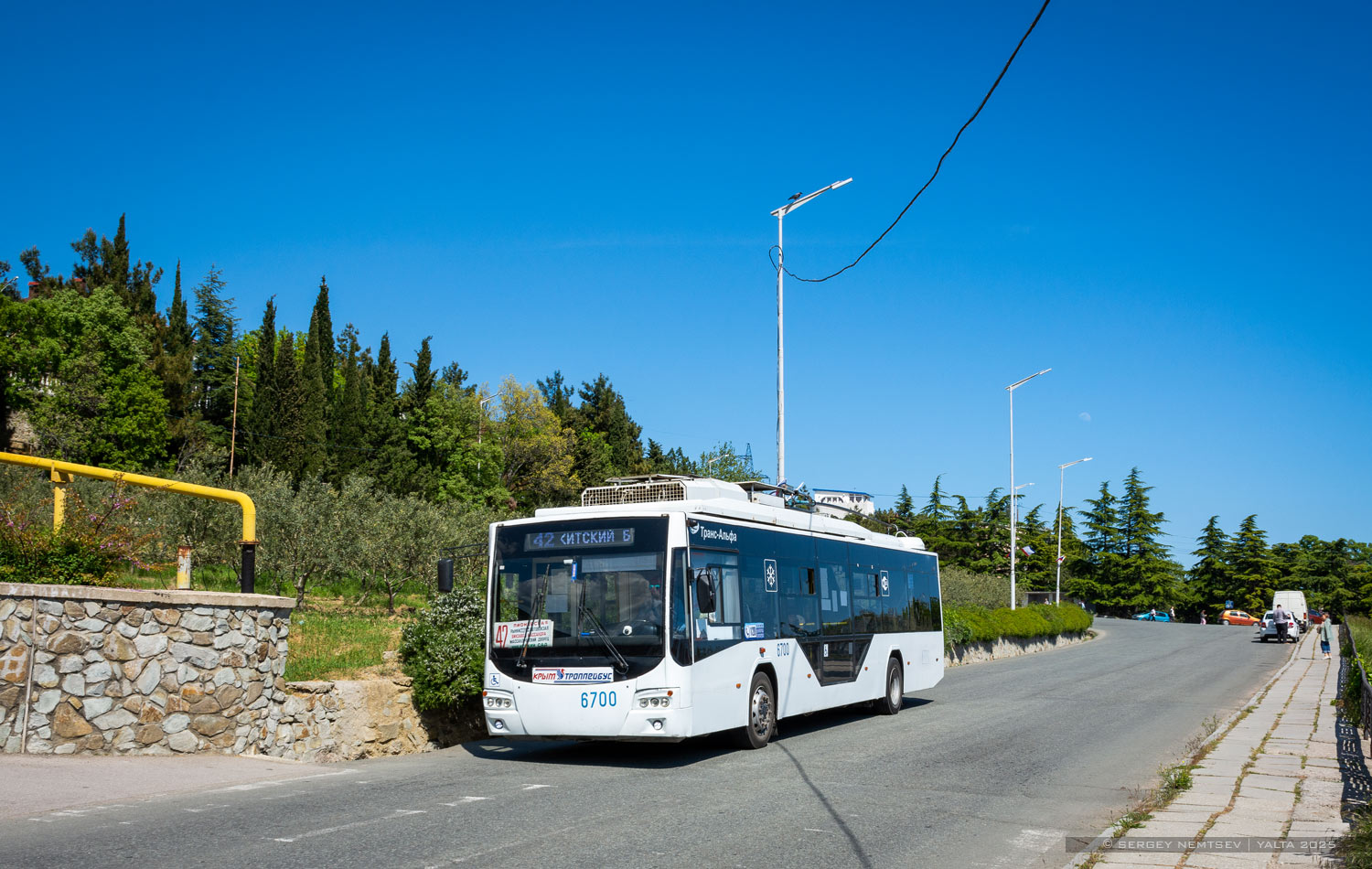Krimski trolejbus, VMZ-5298.01 “Avangard” Br. 6700; Krimski trolejbus — The movement of trolleybuses without CS (autonomous running)