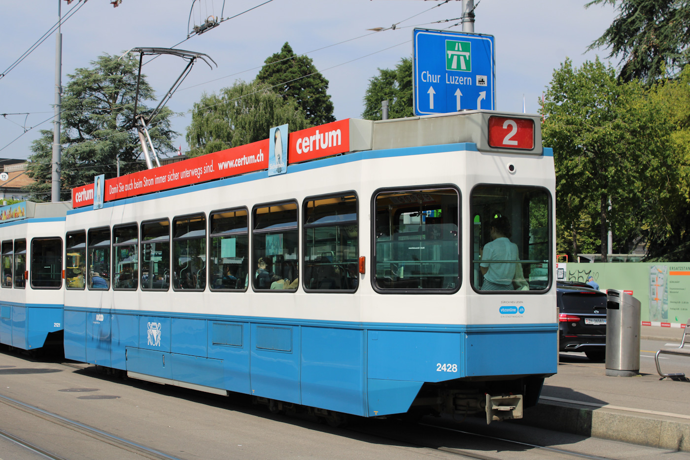Zurich, SWP/SIG/ABB Be 2/4 "Tram 2000 Pony" № 2428