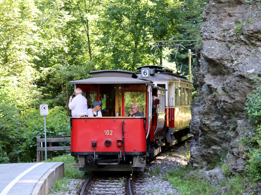 Innsbruck, Graz 2-axle trailer car Nr. 102; Innsbruck — 125 Jahre Linie 6
