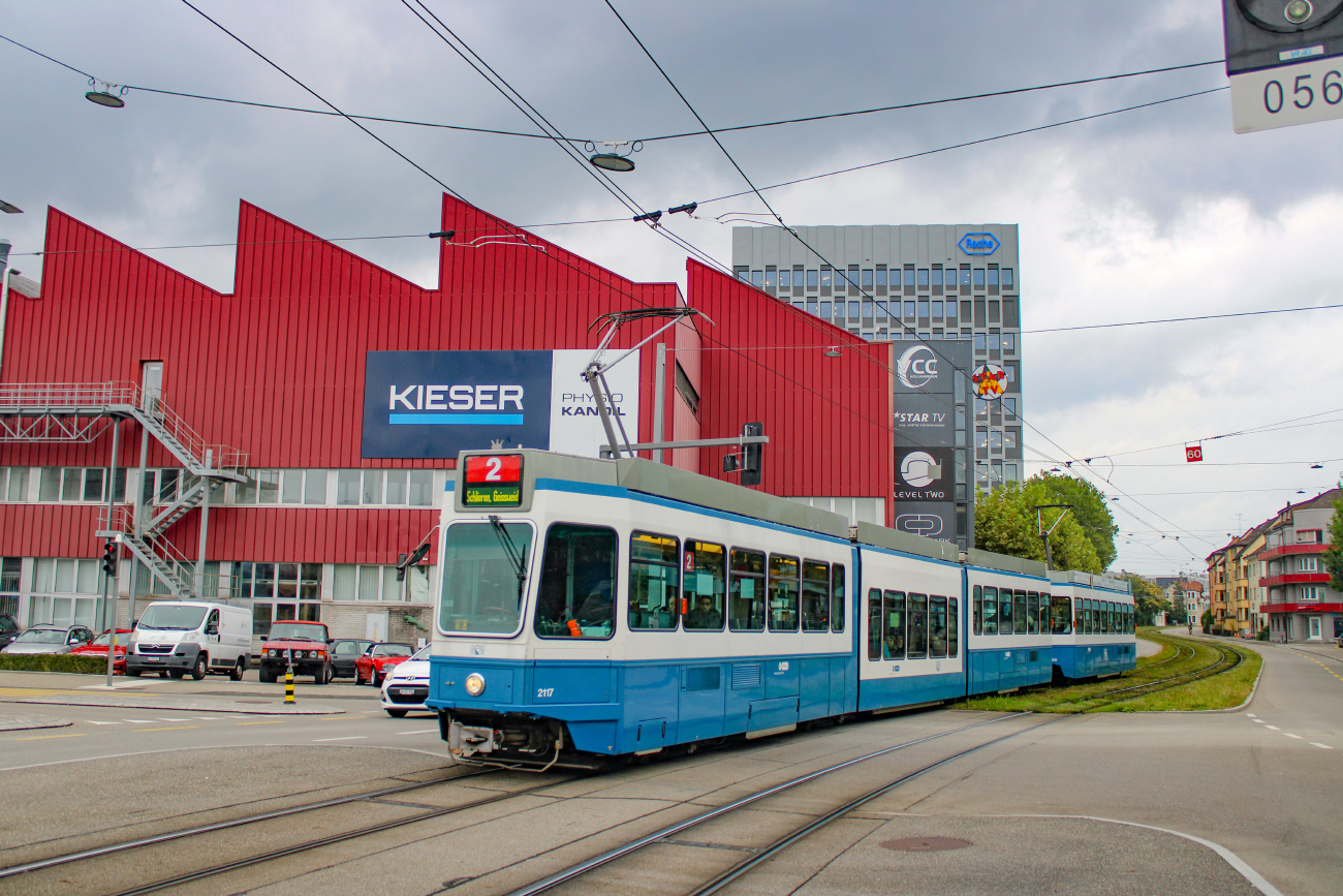 Цюрих, SWP/SIG/ABB Be 4/8 "Tram 2000 Sänfte" № 2117