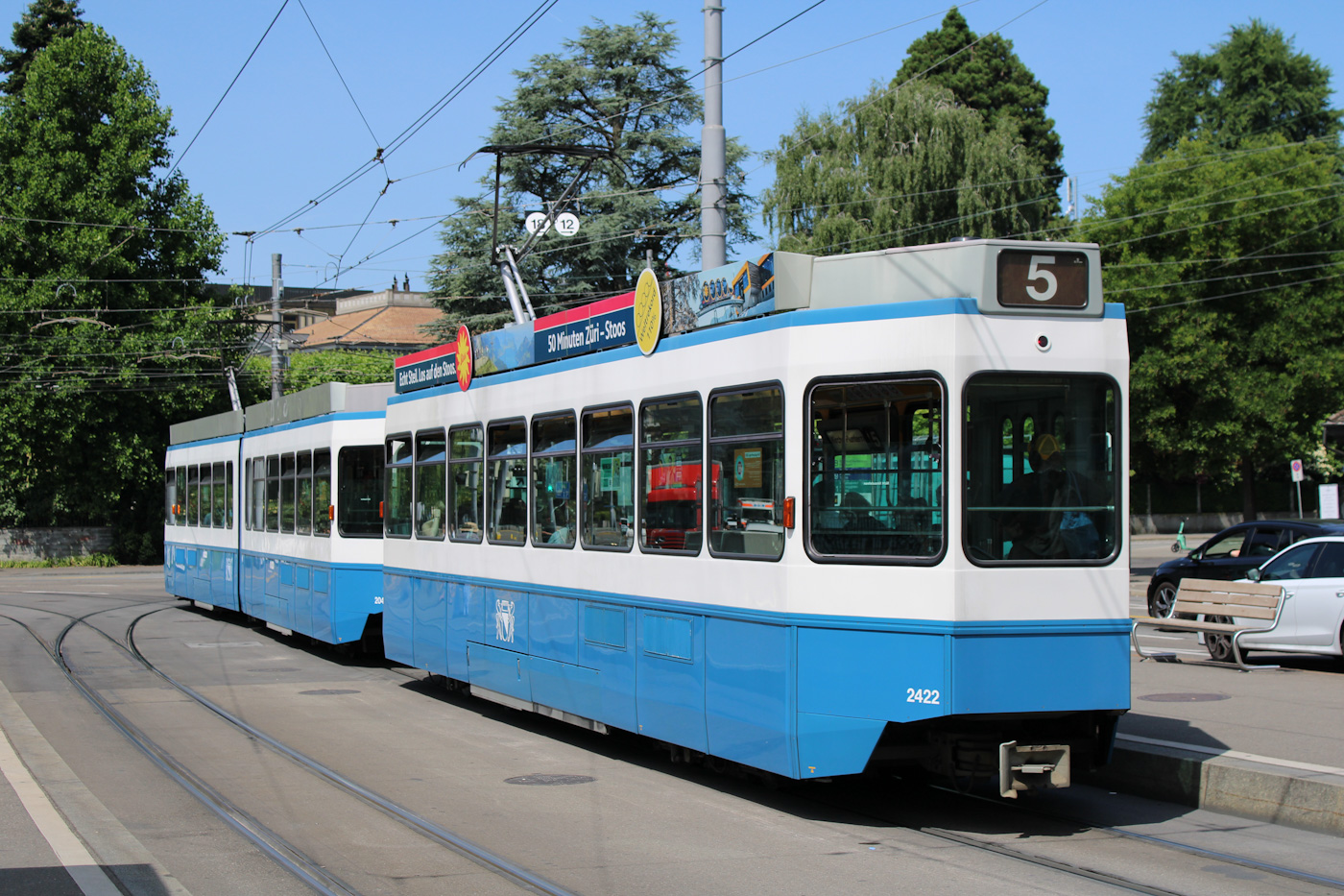Zurich, SWP/SIG/ABB Be 2/4 "Tram 2000 Pony" № 2422