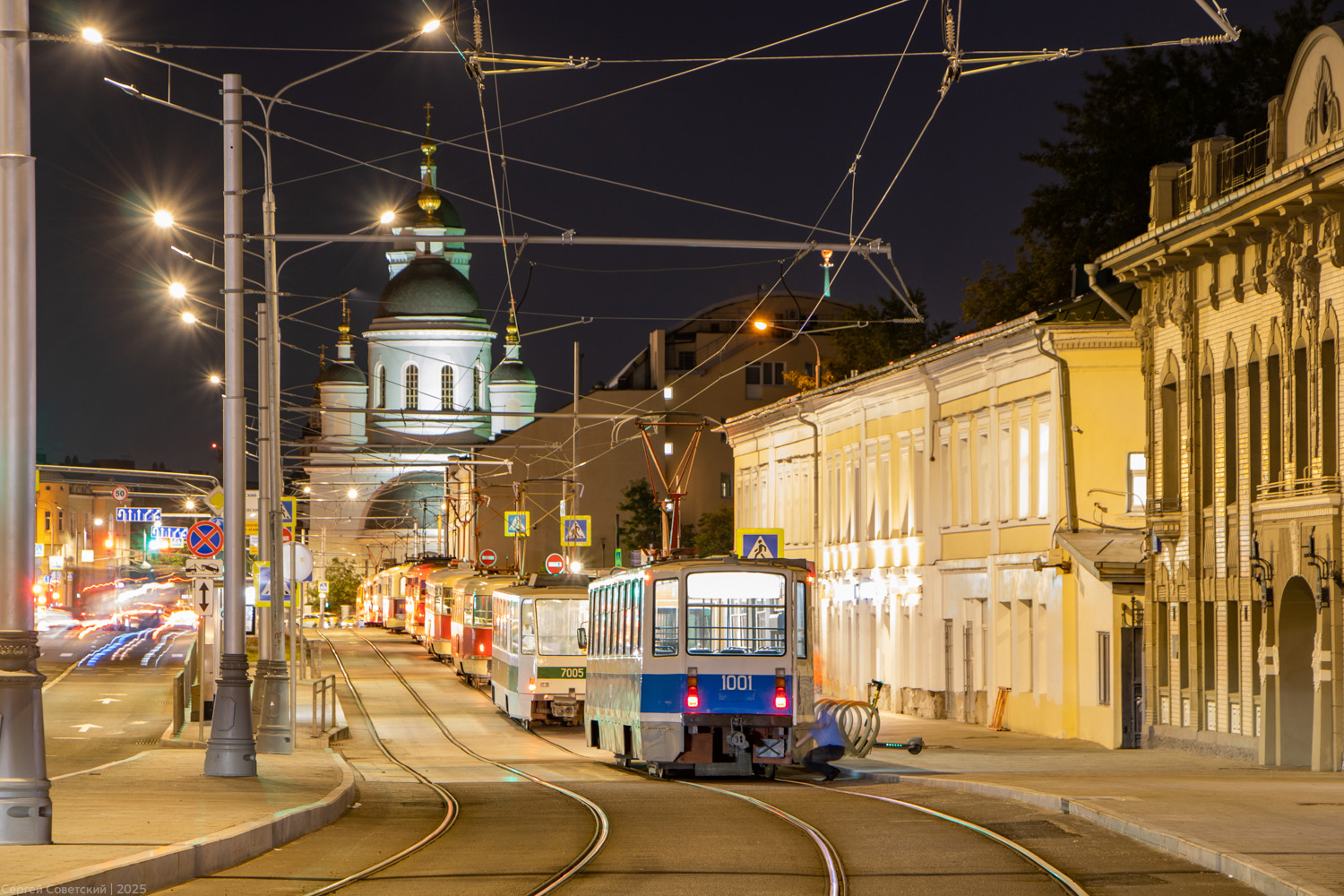 Москва, 71-608КМ № 1001; Москва — День Московского транспорта — 2025 (ночные репетиции парада трамваев 05.07.2025 и 10.07.2025, парад и выставка трамваев 12.07.2025)