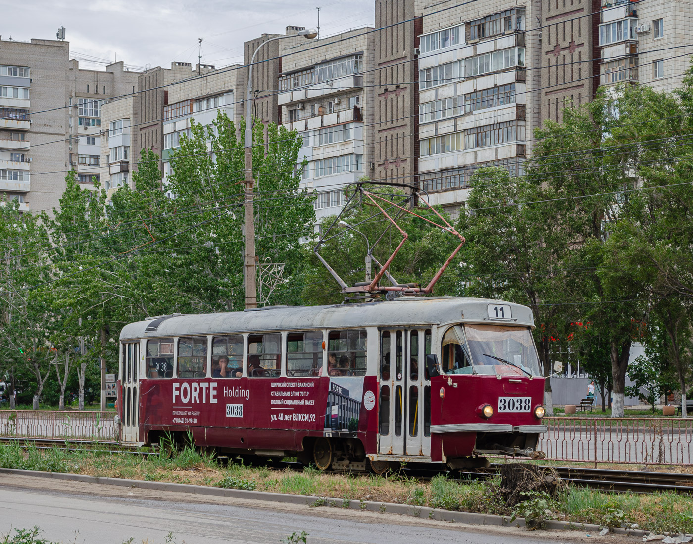 Волгоград, Tatra T3SU (двухдверная) № 3038