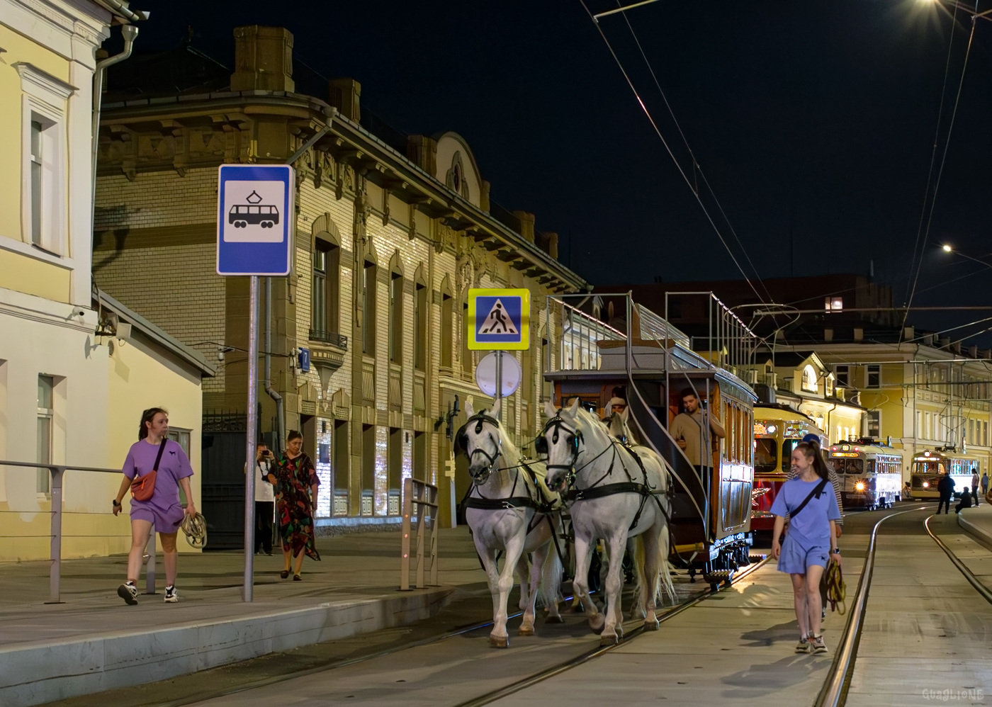 Москва, Конка № 35; Москва — День Московского транспорта — 2025 (ночные репетиции парада трамваев 05.07.2025 и 10.07.2025, парад и выставка трамваев 12.07.2025); Транспорт и животные