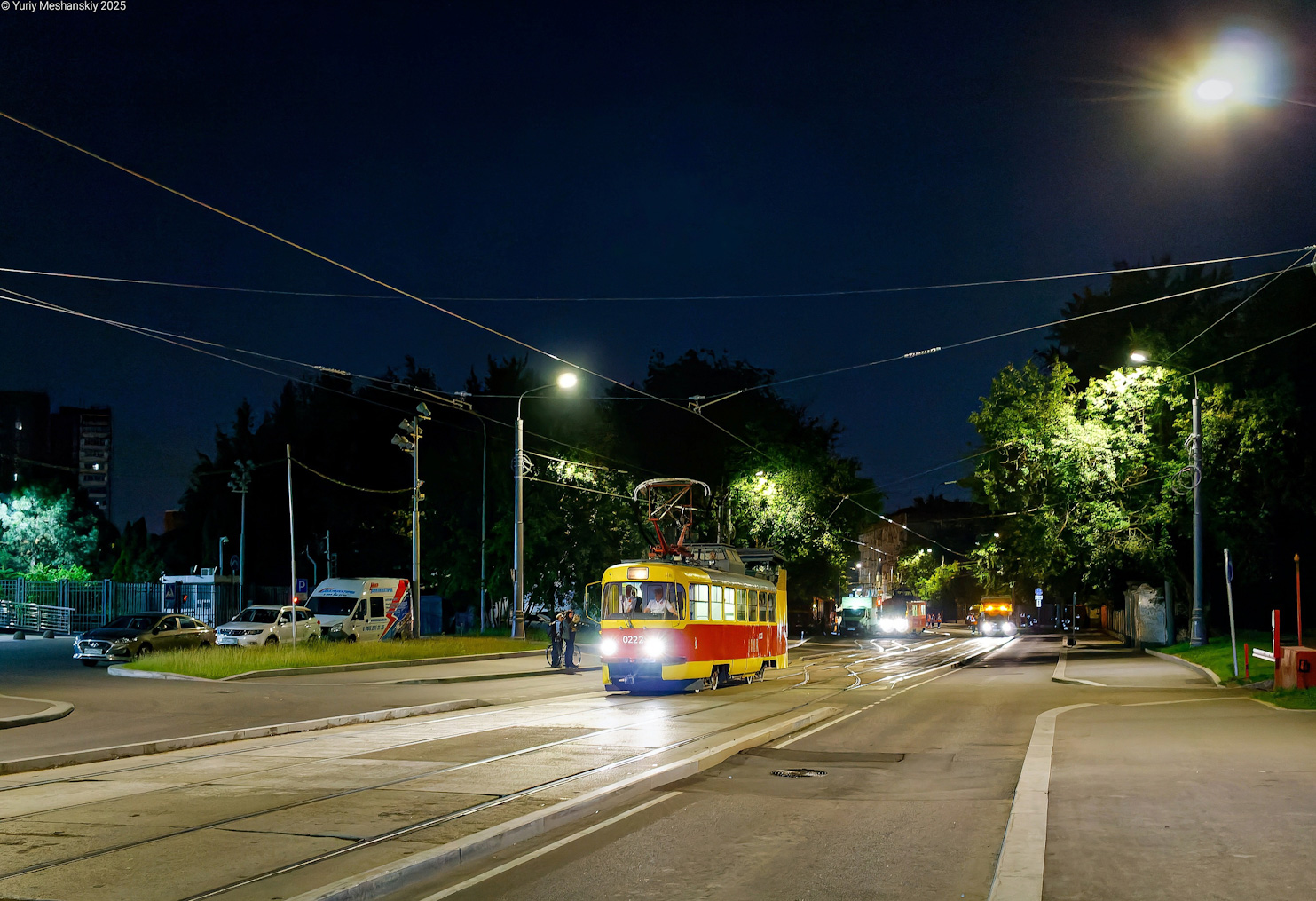 Москва, Tatra T3SU № 0222; Москва — День Московского транспорта — 2025 (ночные репетиции парада трамваев 05.07.2025 и 10.07.2025, парад и выставка трамваев 12.07.2025)