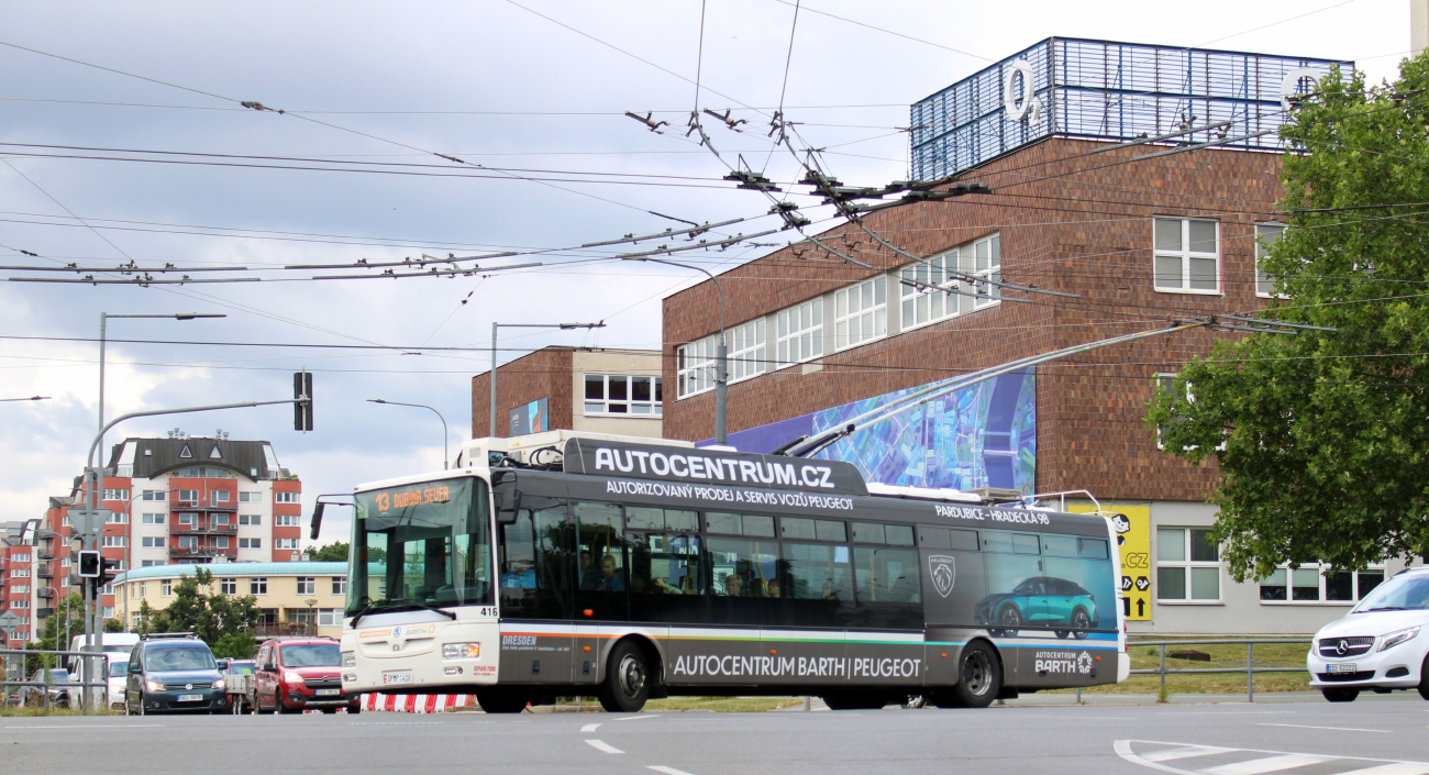 Пардубице, Škoda 30Tr SOR № 416; Пардубице — Линии и инфраструктура / Tratě a infrastruktura