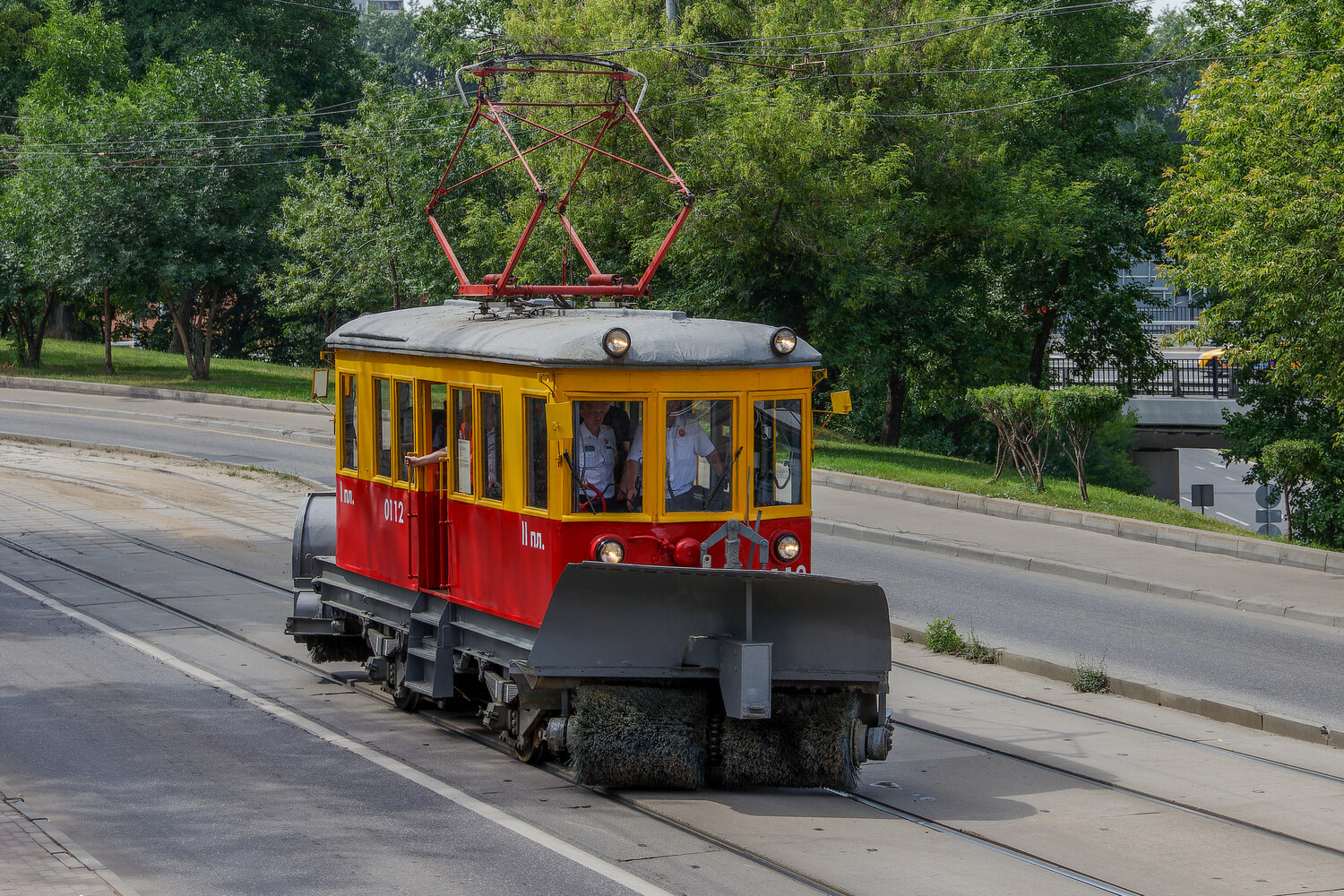 Москва, ГС-4 (ГВРЗ) № 0112; Москва — День Московского транспорта — 2025 (ночные репетиции парада трамваев 05.07.2025 и 10.07.2025, парад и выставка трамваев 12.07.2025)