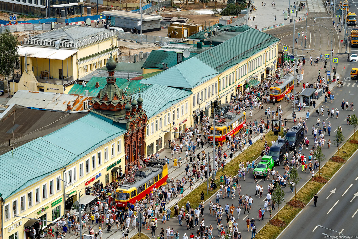 Moskva — Moscow Transport Day — 2025 (night rehearsals of the tram parade on 07/05/2025 and 07/10/2025, parade and tram exhibition on 07/12/2025); Moskva — Trаm lines: Central Administrative District; Moskva — Views from a height