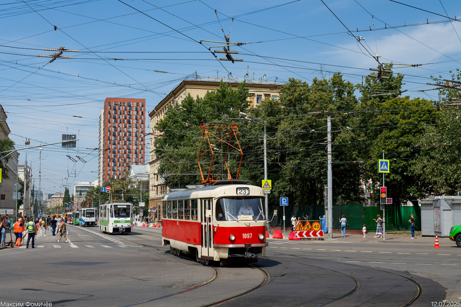 Moskva, Tatra T3SU (2-door) № 1897; Moskva — Moscow Transport Day — 2025 (night rehearsals of the tram parade on 07/05/2025 and 07/10/2025, parade and tram exhibition on 07/12/2025)