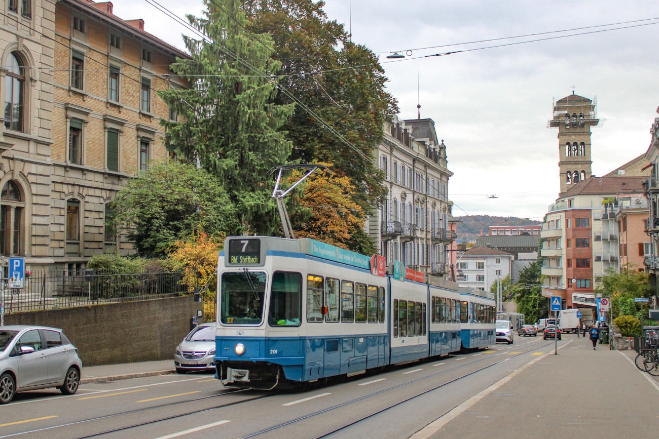 Zurich, SWP/SIG/ABB Be 4/8 "Tram 2000 Sänfte" № 2101