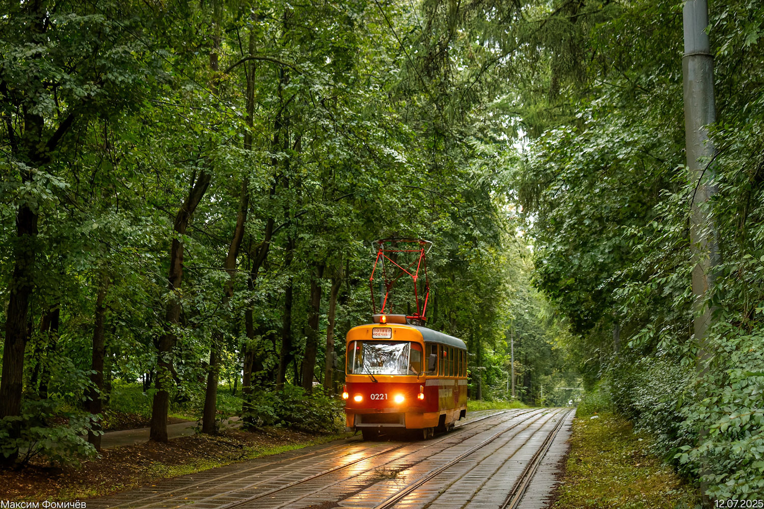 Москва, Tatra T3SU № 0221; Москва — День Московского транспорта — 2025 (ночные репетиции парада трамваев 05.07.2025 и 10.07.2025, парад и выставка трамваев 12.07.2025)