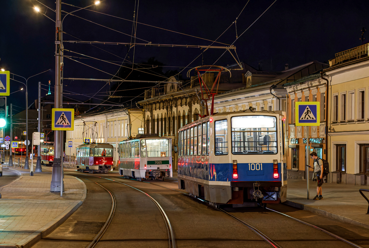 Москва, 71-608КМ № 1001; Москва — День Московского транспорта — 2025 (ночные репетиции парада трамваев 05.07.2025 и 10.07.2025, парад и выставка трамваев 12.07.2025)