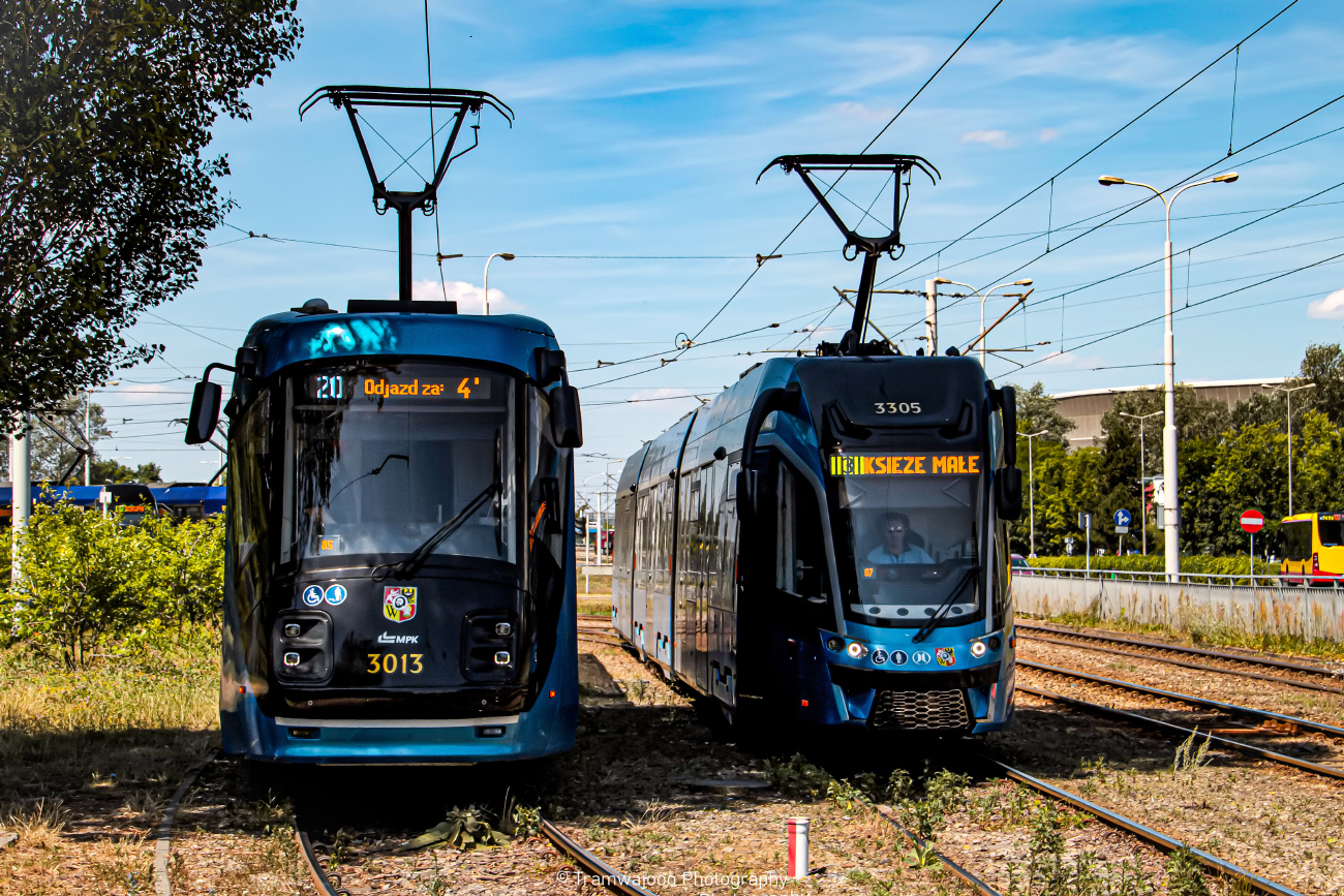 Вроцлав, Škoda 16T Elektra № 3013; Вроцлав, Modertrans Moderus Gamma LF 07 AC № 3305