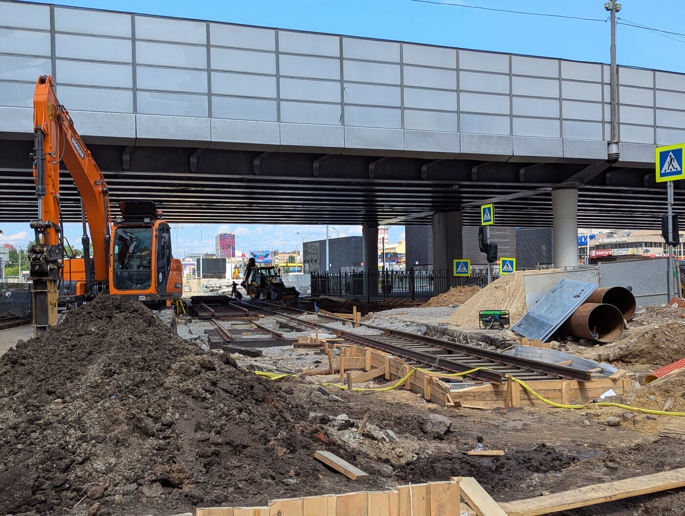 Moscow — Rebuild of the tram line along Trifonovskaya Street & Gilyarovskogo Street to Rijskaya Square