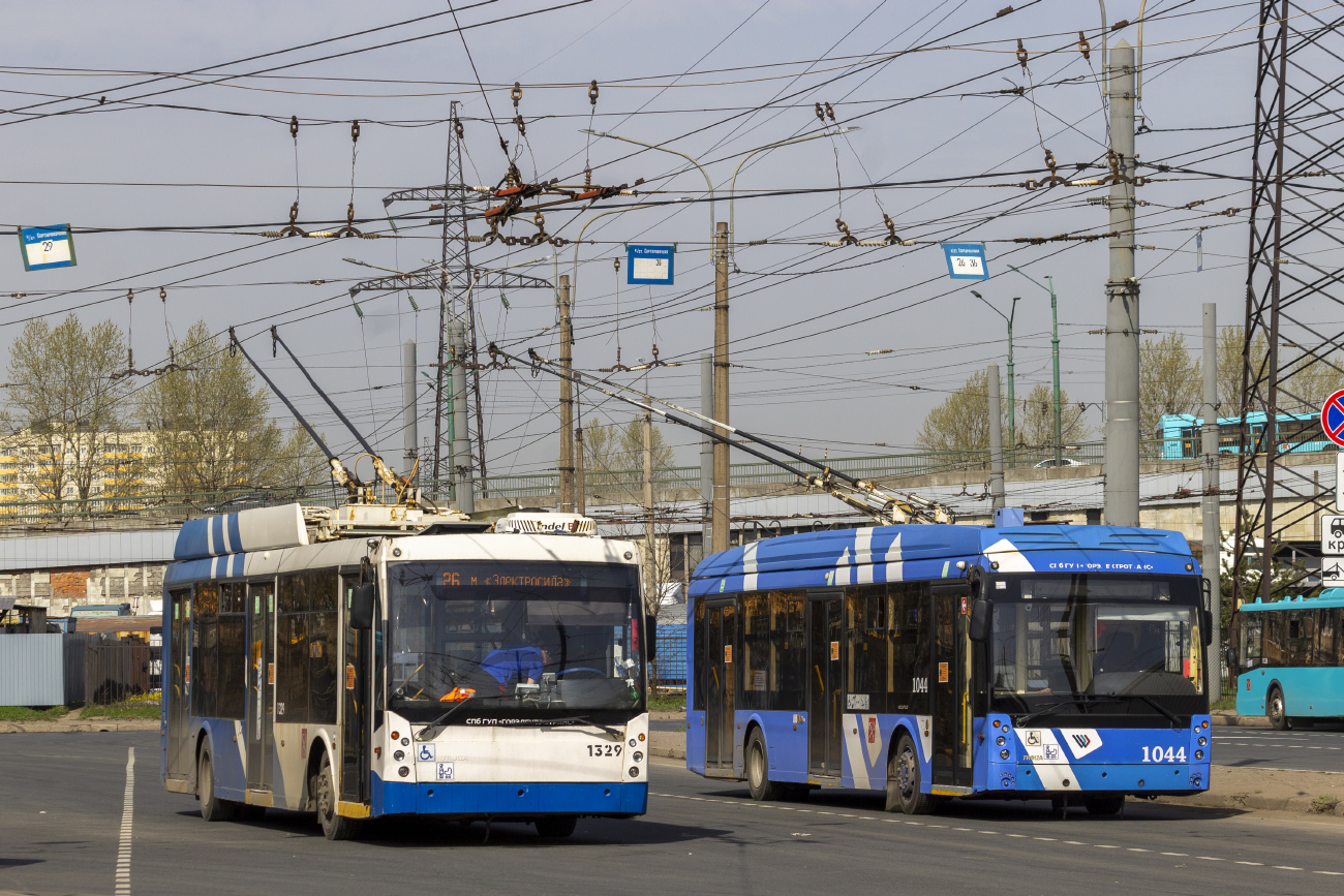 Санкт-Петербург, Тролза-5265.00 «Мегаполис» № 1329; Санкт-Петербург, Тролза-5265.08 «Мегаполис» № 1044