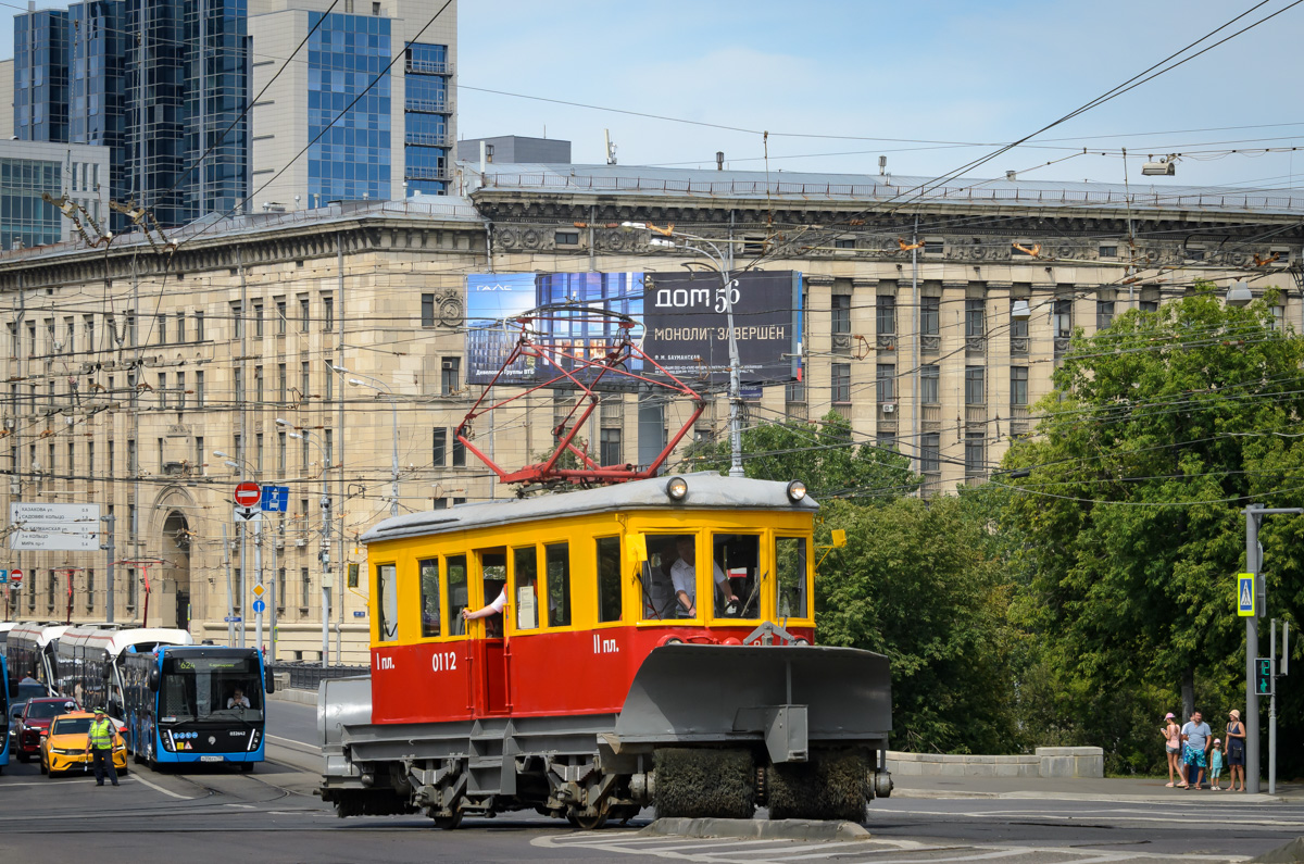 Москва, ГС-4 (ГВРЗ) № 0112; Москва — День Московского транспорта — 2025 (ночные репетиции парада трамваев 05.07.2025 и 10.07.2025, парад и выставка трамваев 12.07.2025)