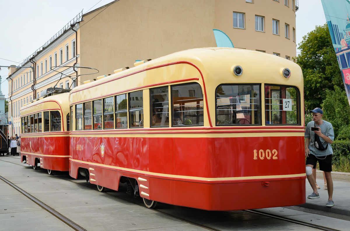 Москва, КТП-1 № 1002; Москва — День Московского транспорта — 2025 (ночные репетиции парада трамваев 05.07.2025 и 10.07.2025, парад и выставка трамваев 12.07.2025)