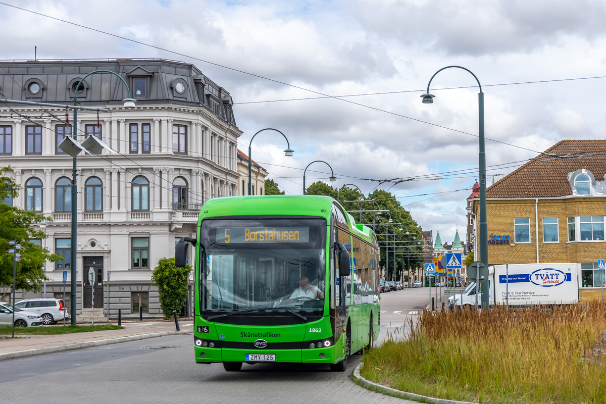 Landskrona, BYD K9UD č. 1862
