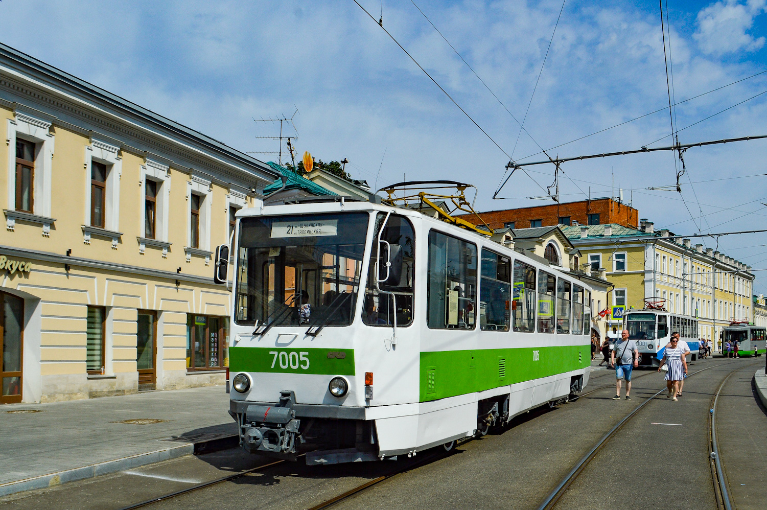 Москва, Tatra T7B5 № 7005; Москва — День Московского транспорта — 2025 (ночные репетиции парада трамваев 05.07.2025 и 10.07.2025, парад и выставка трамваев 12.07.2025)