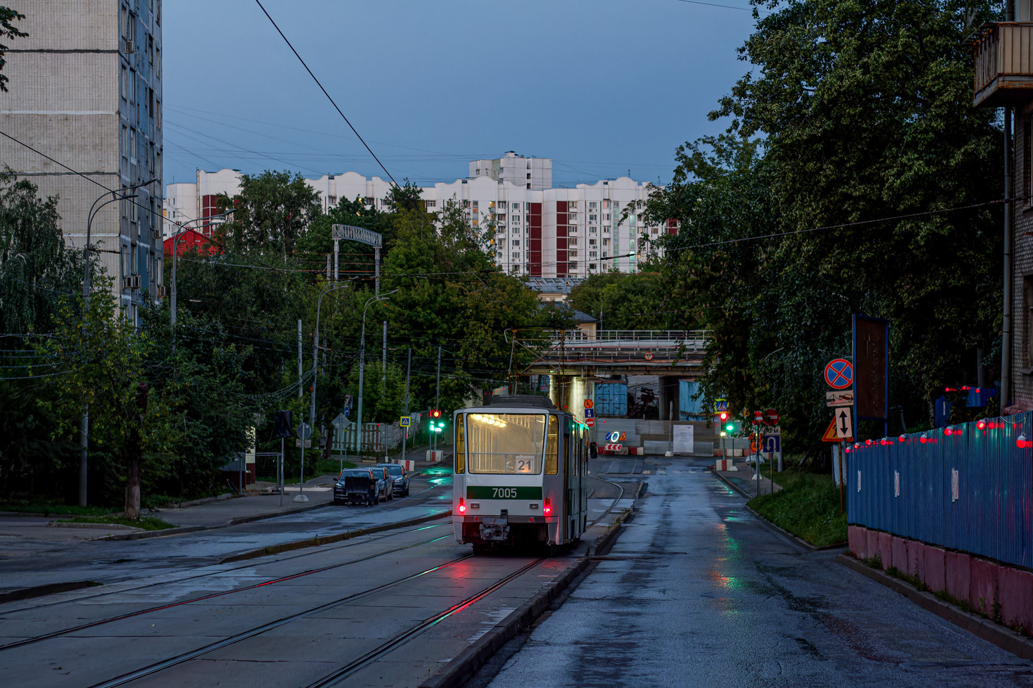 Москва, Tatra T7B5 № 7005; Москва — День Московского транспорта — 2025 (ночные репетиции парада трамваев 05.07.2025 и 10.07.2025, парад и выставка трамваев 12.07.2025)