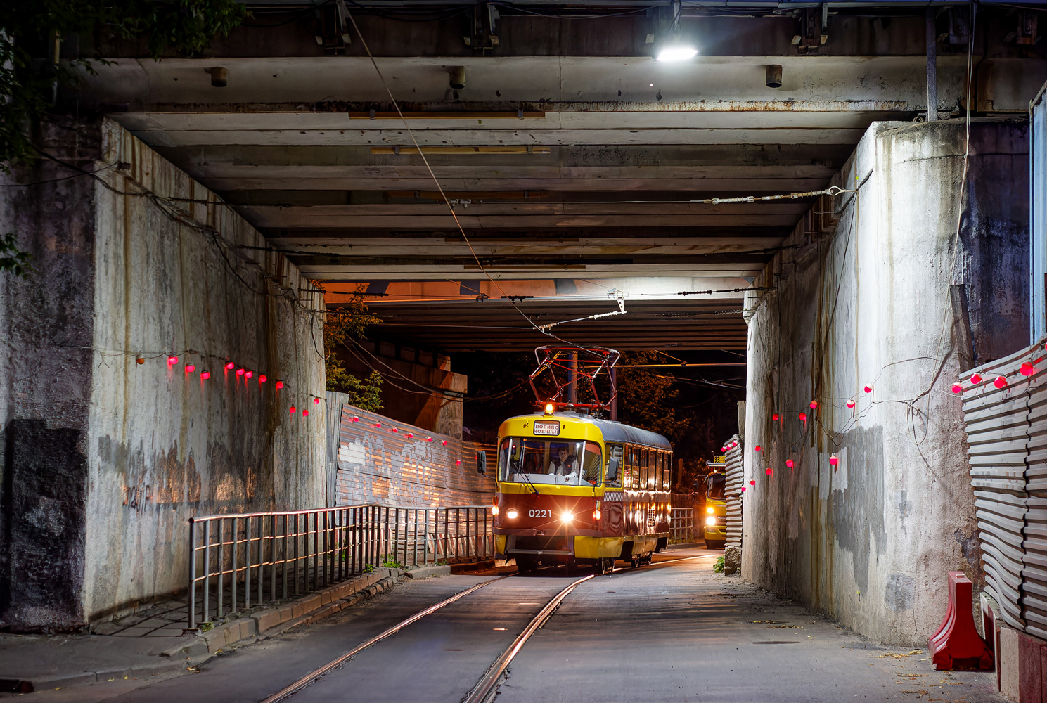 Москва, Tatra T3SU № 0221; Москва — День Московского транспорта — 2025 (ночные репетиции парада трамваев 05.07.2025 и 10.07.2025, парад и выставка трамваев 12.07.2025)