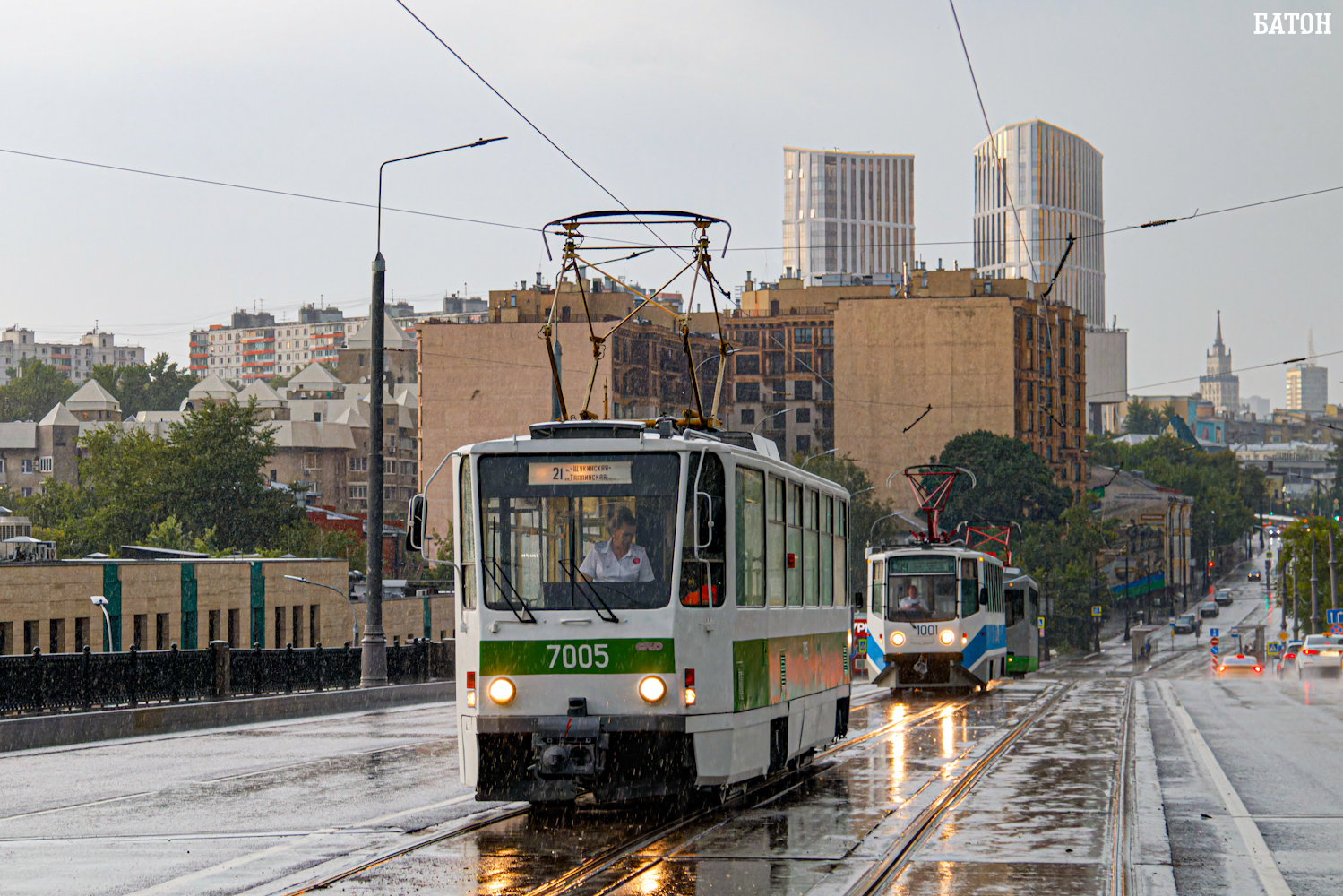 Москва, Tatra T7B5 № 7005; Москва — День Московского транспорта — 2025 (ночные репетиции парада трамваев 05.07.2025 и 10.07.2025, парад и выставка трамваев 12.07.2025)