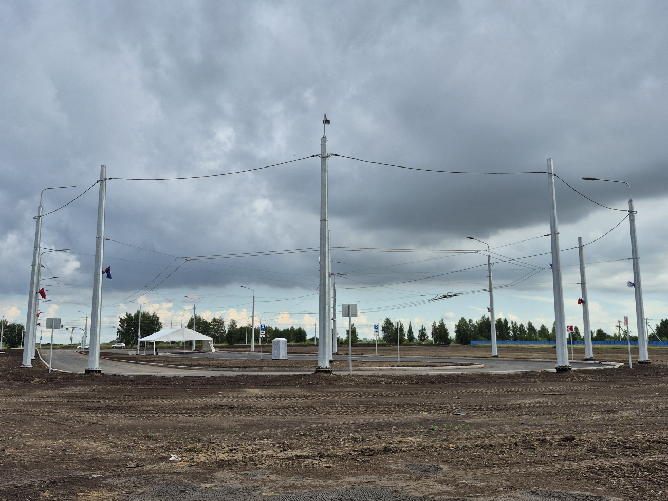 鄂木斯克 — 2023-2025 — Construction of new trolleybus lines on the Left Bank; 鄂木斯克 — Trolley line — Left bank of the Irtysh River