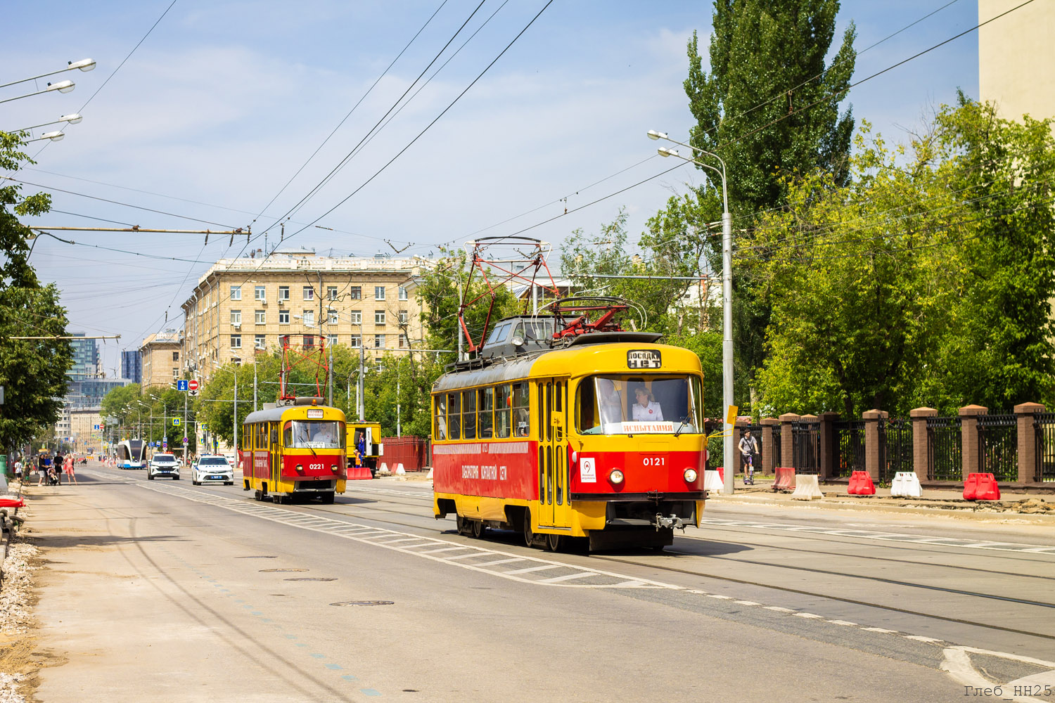 Москва, Tatra T3SU (двухдверная) № 0121; Москва — День Московского транспорта — 2025 (ночные репетиции парада трамваев 05.07.2025 и 10.07.2025, парад и выставка трамваев 12.07.2025)