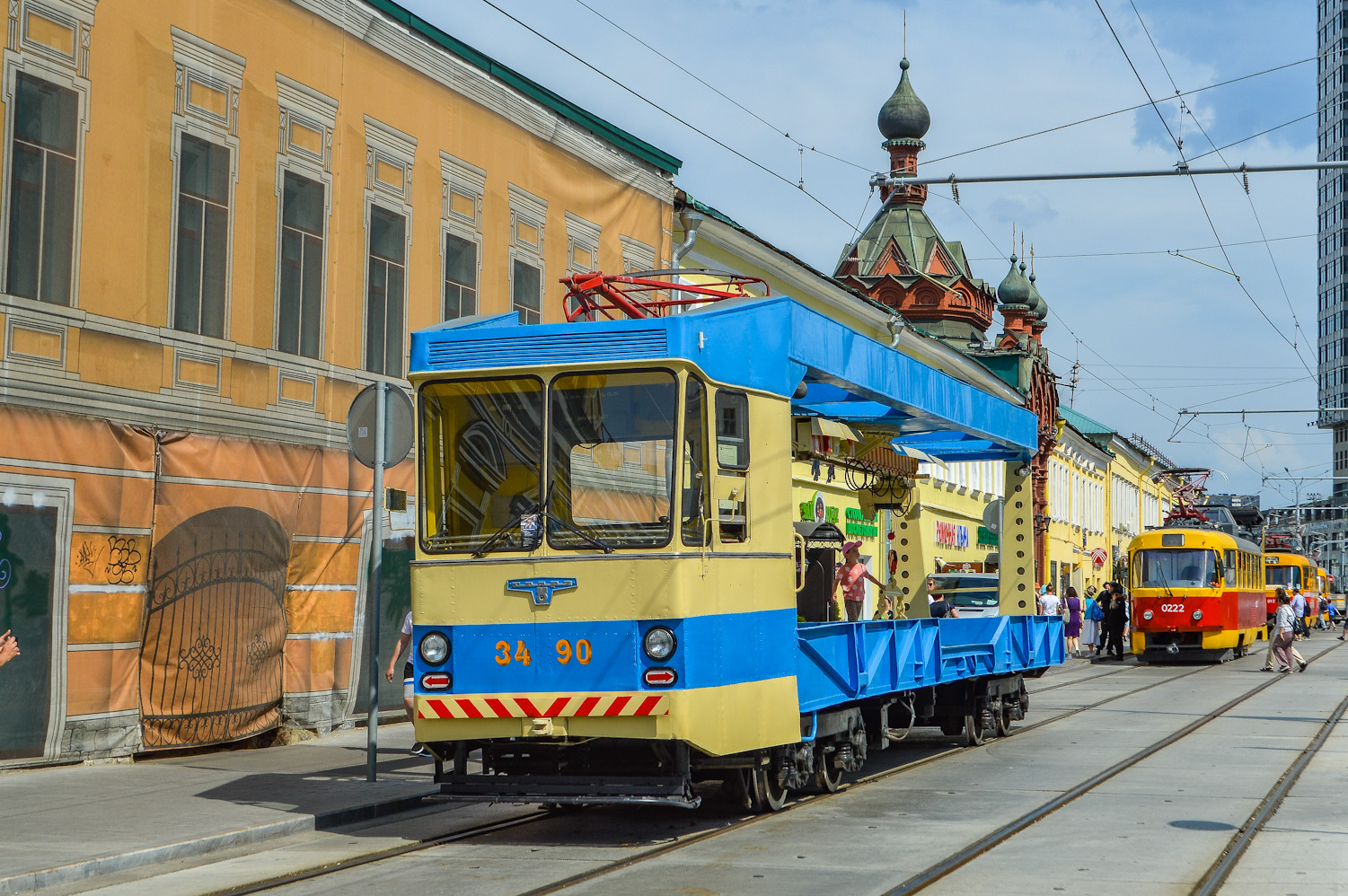 Москва, СВАРЗ РТ-3 № 3490; Москва — День Московского транспорта — 2025 (ночные репетиции парада трамваев 05.07.2025 и 10.07.2025, парад и выставка трамваев 12.07.2025)