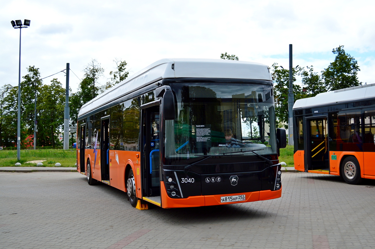 Nischni Nowgorod, LiAZ-6274 Nr. 3040; Nischni Nowgorod — Parade and exhibition in honor of the 78th anniversary of the Nizhny Novgorod trolleybus 28.06.2025