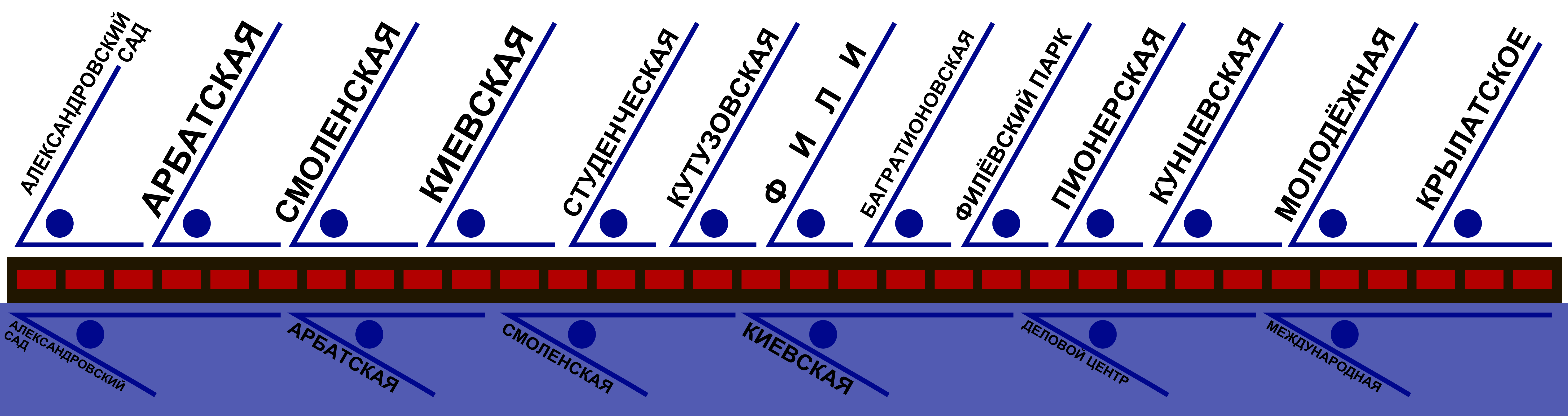Moskva — Metro — Maps of Individual Lines; Moskva — Metro — [4] Filyovskaya Line