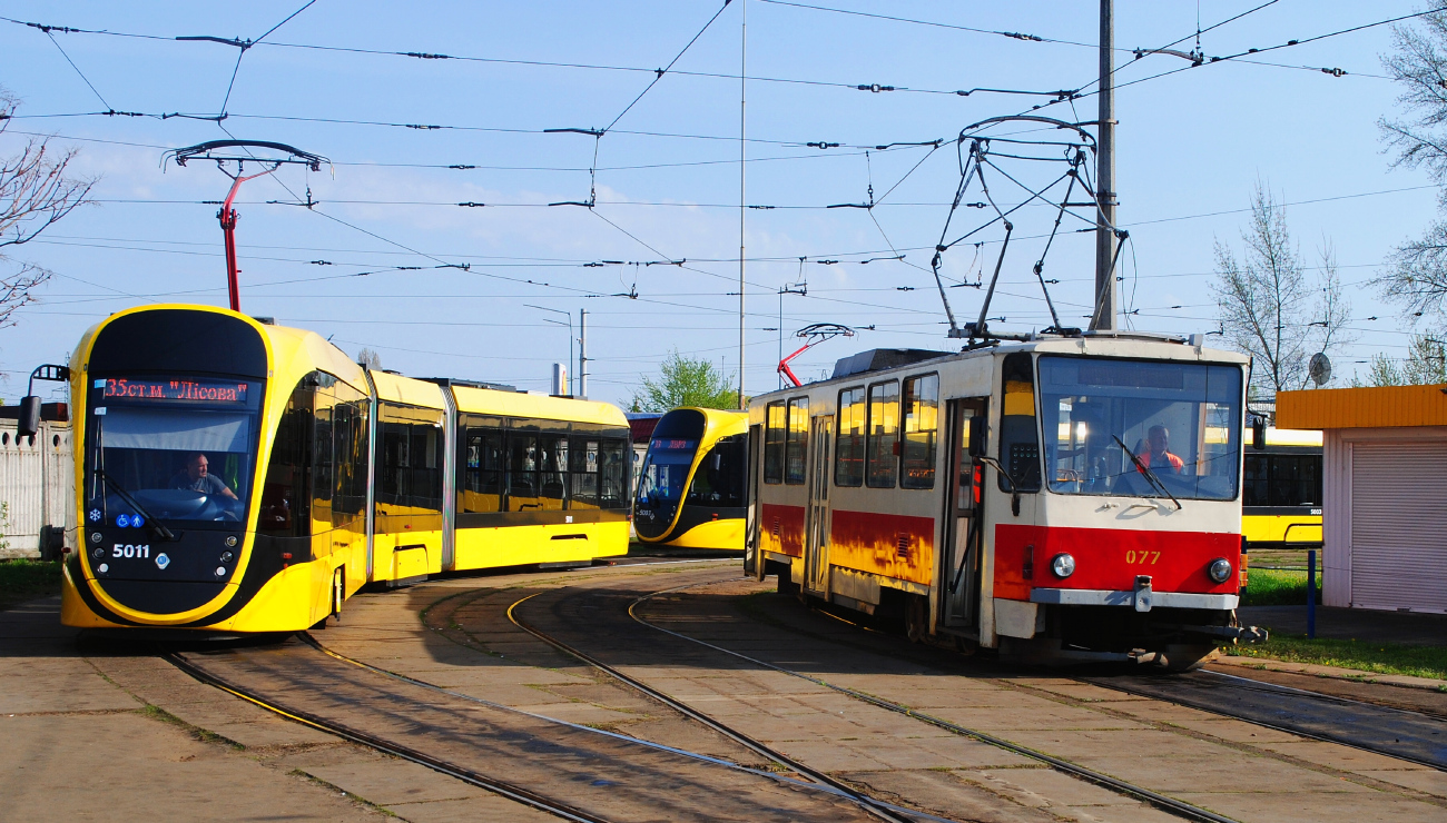 Киев, К1Т306 № 5011; Киев, Tatra T6B5SU № 077