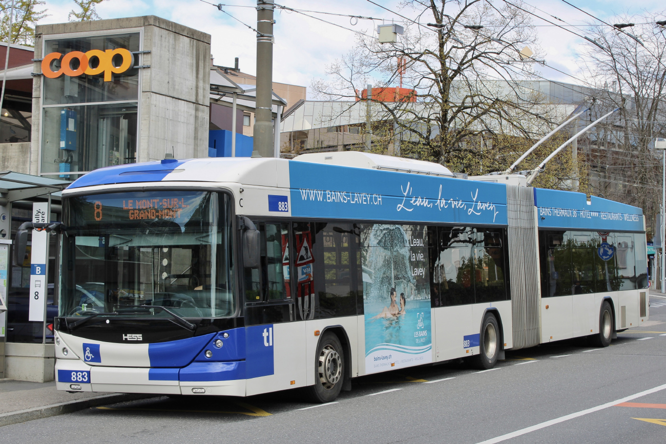 Лозанна, Hess SwissTrolley 4 (BGT-N2D) № 883