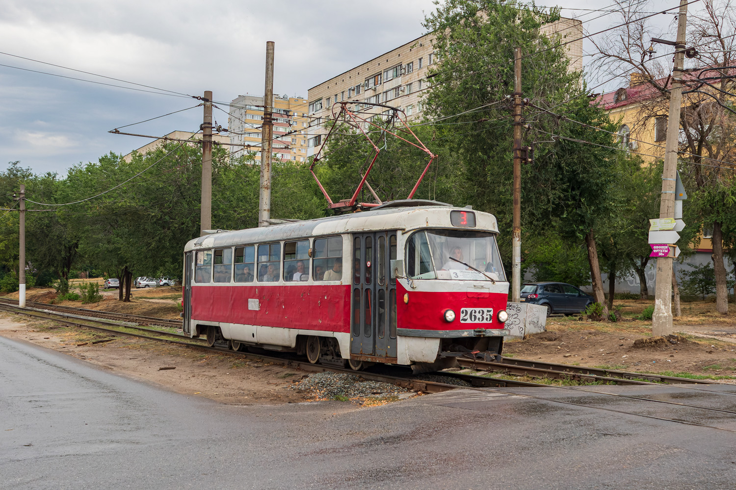 Волгоград, Tatra T3SU (двухдверная) № 2635