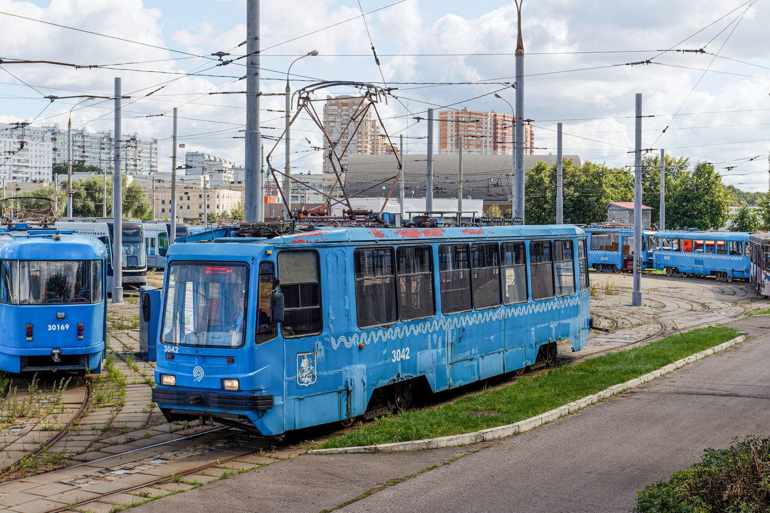 Москва, 71-134А (ЛМ-99АЭ) № 3042; Москва — Трамвайные депо: [3] Краснопресненское. Новая территория в Строгино
