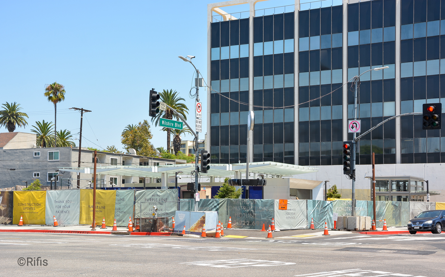 Los Angeles — Construction of Line D metro stations